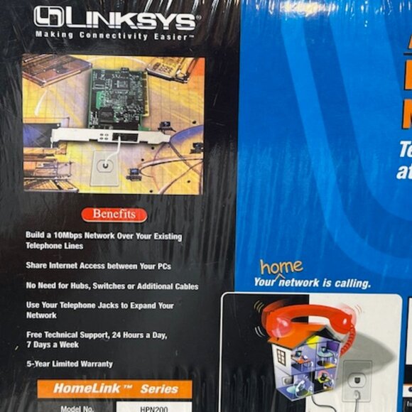 New Linksys HPN200 HomeLink Phoneline 10M Network Card - Picture 7 of 8